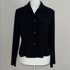 Talbots vintage Classic Black button down top